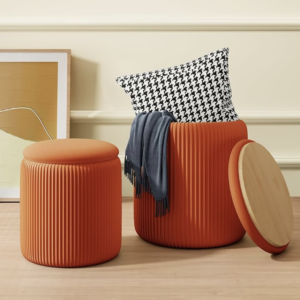 Tufted Velvet Storage Ottomans